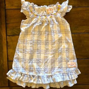 Smallwoods Boutique dress 3t plaid floral embroidery